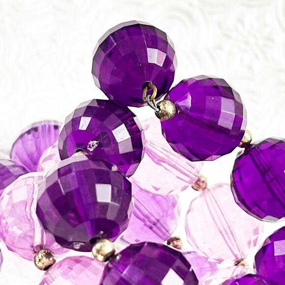 Vintage Chunky Purple Faceted Bead Wrap Bracelet - Picture 5 of 5